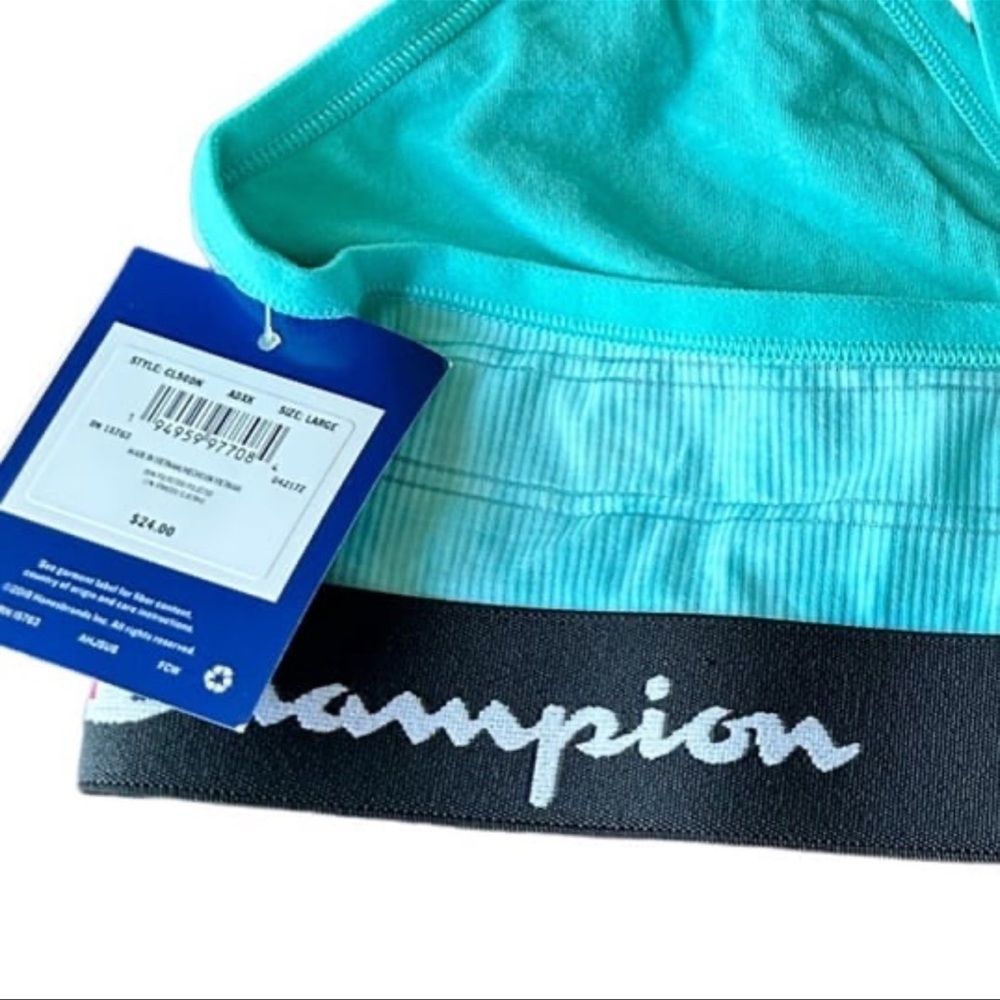 New Champion Aqua Blue Tie Dye Sports Bra/Bralette - Picture 3 of 4